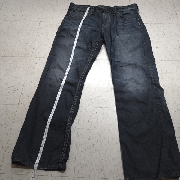 Silver | Gordie Men's Dark Blue Almost Grey Straight Leg Jeans - Picture 10 of 11